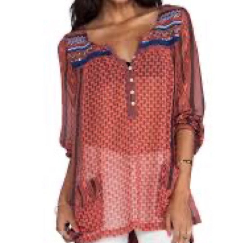 ๐ธNWT FREE PEOPLE BEADED BLOUSE - Picture 2 of 11